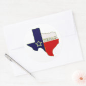 STAAT VAN TEXAS RONDE STICKER (Envelop)