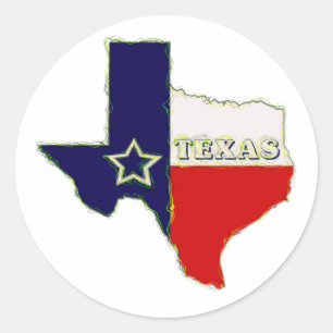 STAAT VAN TEXAS RONDE STICKER