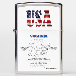 Staat Virginia American op een kaart en nuttige in