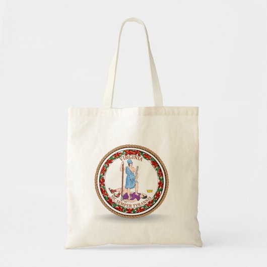 Staat Virginia Flag Seal Canvas tas (Voorkant)