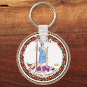 Staat Virginia Flag Seal Sleutelhanger (Voorkant)