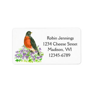 Staat Vogel van Wisconsin Robin Retouradres Etiket