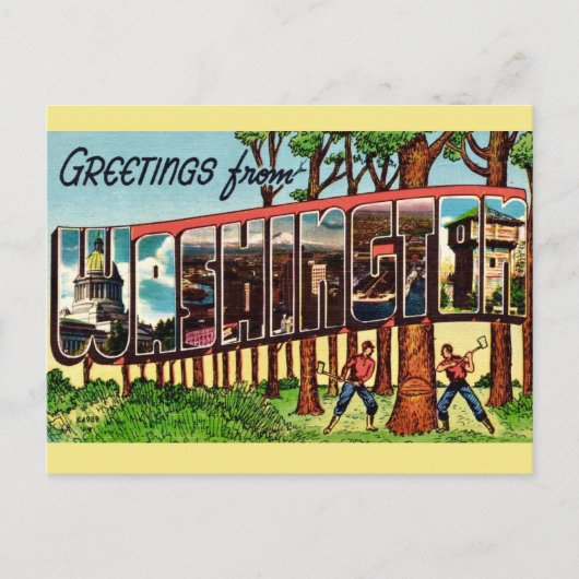  staat Washington Briefkaart (Voorkant)