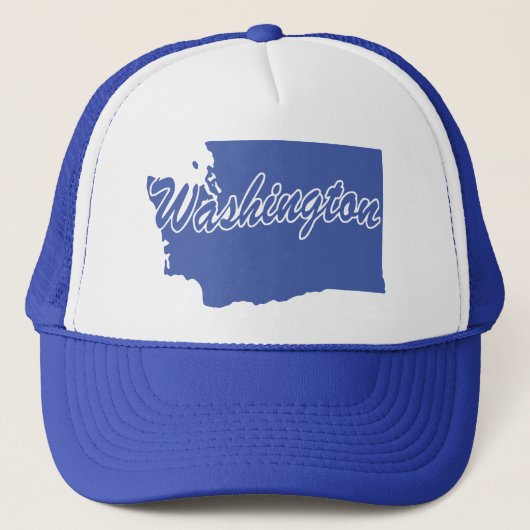 Staat Washington Shape Trucker Hat Pet (Voorkant)