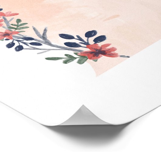 Staat Waterverf Michigan Floral Poster (Hoek)