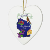 Staat Wisconsin Keramisch Ornament (Links)