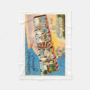Staat Wisconsin WI Old Vintage Travel Souvenir Fleece Deken