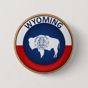 Staat Wyoming Flag Seal Button