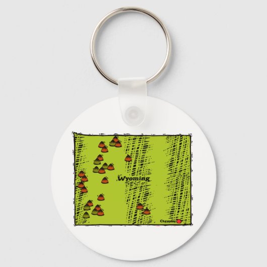 Staat Wyoming Sleutelhanger (Voorkant)