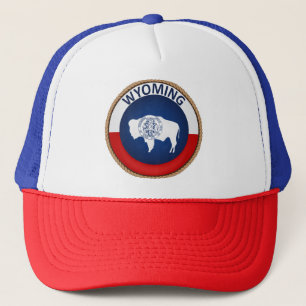 Staat Wyoming Vlag Seal Trucker Hat Pet