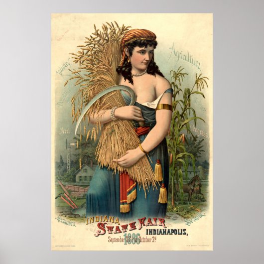  staatsbeurs 1886 Indiana, Indianapolis Poster (Voorkant)