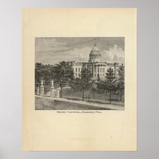 Staatscapitol, Madison, Wis Poster (Voorkant)