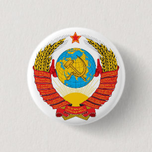 Staatsembleem van de Sovjet-Unie Ronde Button 3,2 Cm