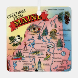 Staatskaart van Maine als ornament