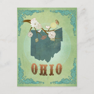 Staatskaart van Ohio - Groen Briefkaart