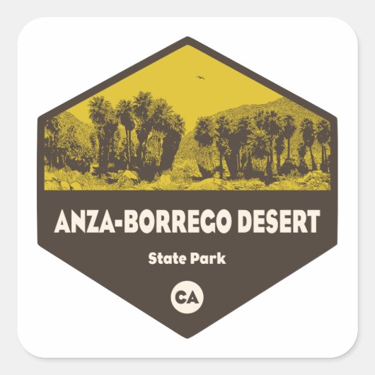 Staatspark Anza-Borrego Vierkante Sticker (Voorkant)
