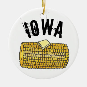 Staatsprijs van de IOWA Buttered Corn op de Cob Keramisch Ornament