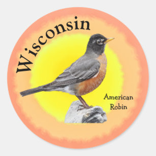 Staatsvogel van Wisconsin Ronde Sticker