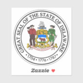 Staatszegel van Delaware Sticker (Vel)