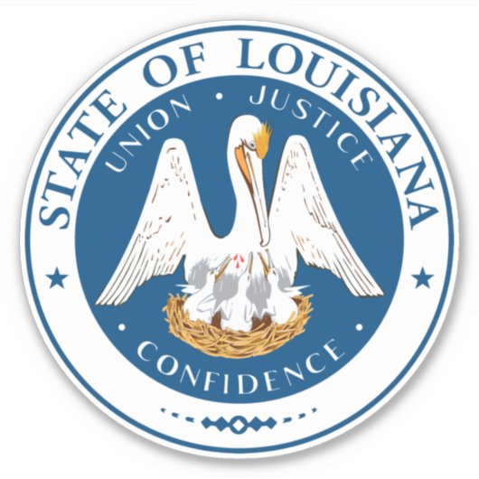 Staatszegel van Louisiana Sticker (Voorkant)