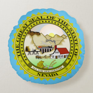 Staatszegel van Nevada Rond Kussen
