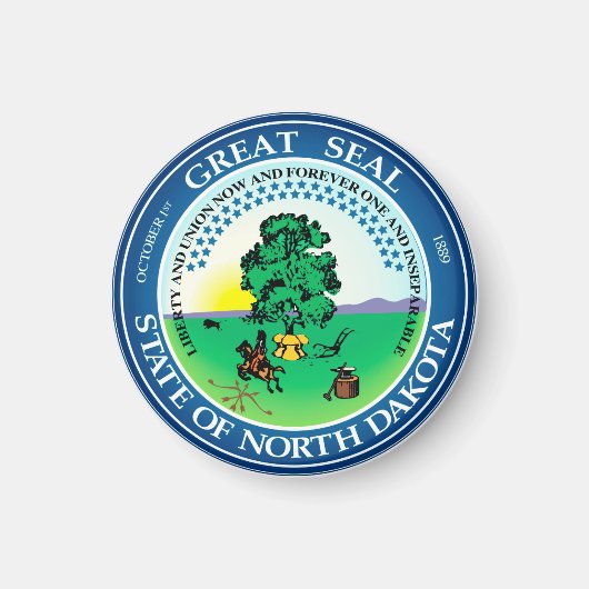 Staatszegel van North Dakota Magneet (Voorkant)