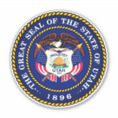 Staatszegel van Utah Sticker (Voorkant)