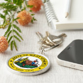 Staatszegel van West Virginia Sleutelhanger (Zijkant)