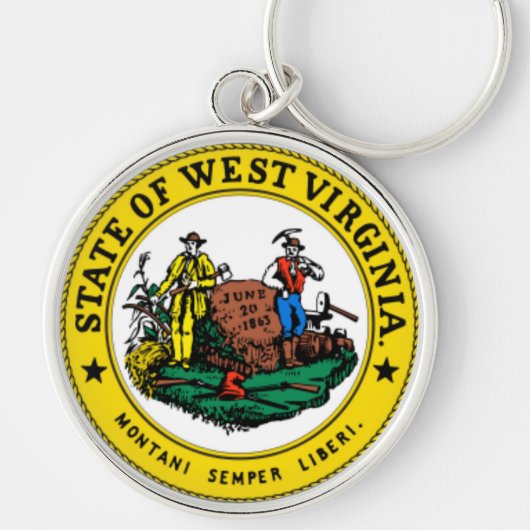 Staatszegel van West Virginia Sleutelhanger (Voorkant)