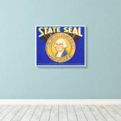  Staatszegel Washington Appels Seattle Fruit Canvas Afdruk (Insitu (Houten vloer))