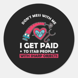 Stab Mensen Phlebotomie Flebotomist Bloedgift Ronde Sticker