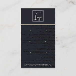 STABAN BLACK KRAFT STIPPEN 3 STUD EARRING DISPLAY  VISITEKAARTJE
