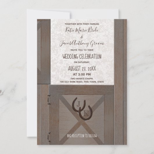 Stabiele deuren schuur bruiloft kaart (Voorkant)