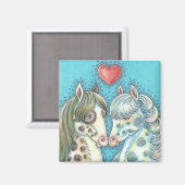 Stabilise Pinto Ponies HORSE MAGNET Carré (Recto/Verso)