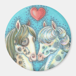 Stabilise Pinto Ponies HORSE MAGNET Round