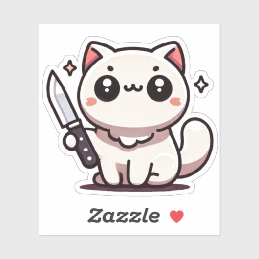 Stabilité : Le Sticker en vinyle Kawaii Cat (Feuille)