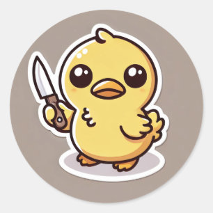 Stabiliteit: de kawaii eend ronde sticker