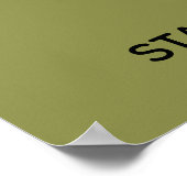 Stability Calm Wall Art Olive Green Minimal Poster (Coin)