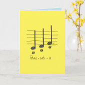Staccato - Cat Music Pun Carte de voeux (Fleur jaune)