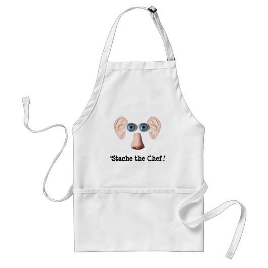 'Stache de Chef! Standaard Schort (Voorkant)