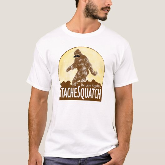'STACHE SQUATCH The Lesser Cryptid - Funny Bigfoot T-shirt (Voorkant)