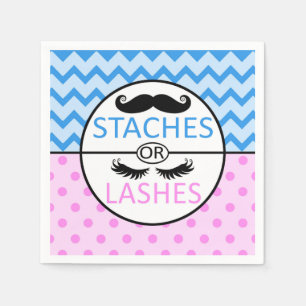 Staches of Lashes onthullen geslacht servetten