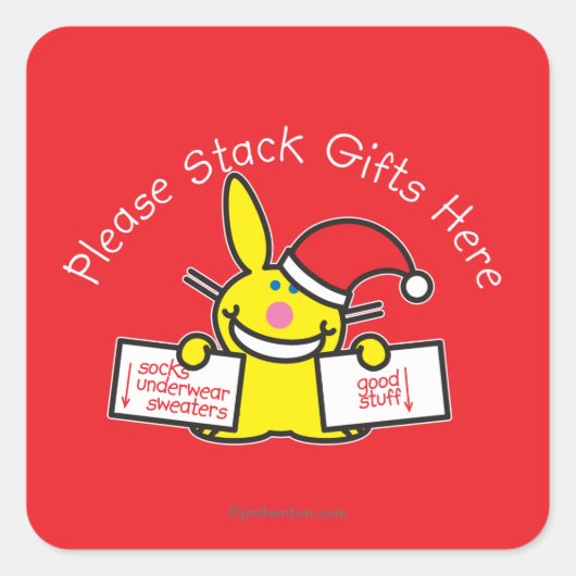 Stack Gifts hier Vierkante Sticker (Voorkant)
