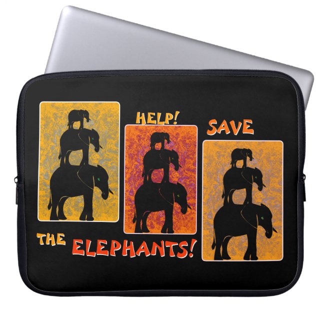 Stack O'Elephants (gepersonaliseerde clip op) Laptop Sleeve (Voorkant)