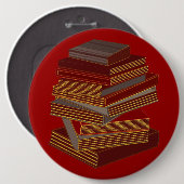 Stack of Books - BrownGrey Ronde Button 6,0 Cm (Voorkant /achterkant)