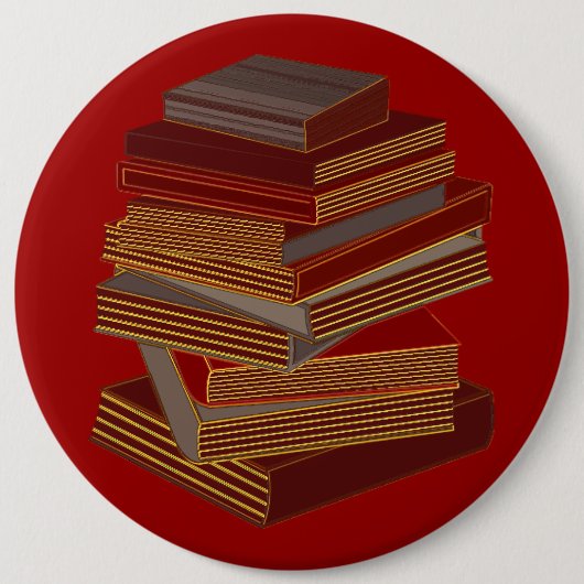 Stack of Books - BrownGrey Ronde Button 6,0 Cm (Voorkant)
