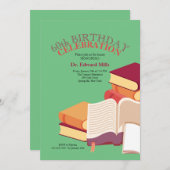 Stack of Books Invitation Kaart (Voorkant / Achterkant)