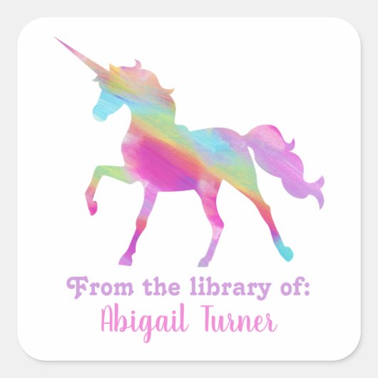 Stack of Books Library Bookplate Vierkante Sticker (Voorkant)