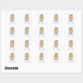 Stack of Books Library Bookplate Vierkante Sticker (Vel)