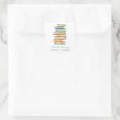 Stack of Books Library Bookplate Vierkante Sticker (Tas)